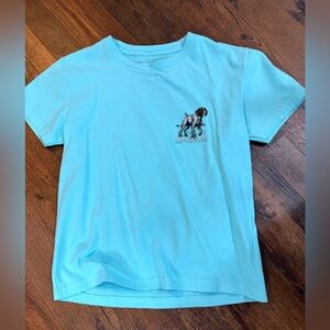 Kids Aqua Short-Sleeve Tee with Dog Embroidery